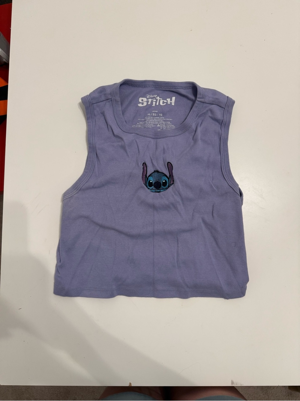 Disney Lavender Stitch Embroidered Tank Top for Kids